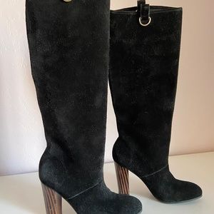 DVF, Black Suede High Heel Boots